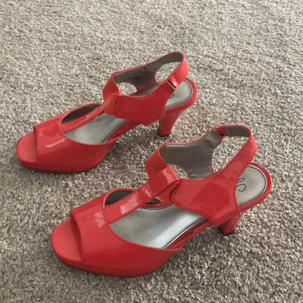 Bright  orange-pinkish high heels